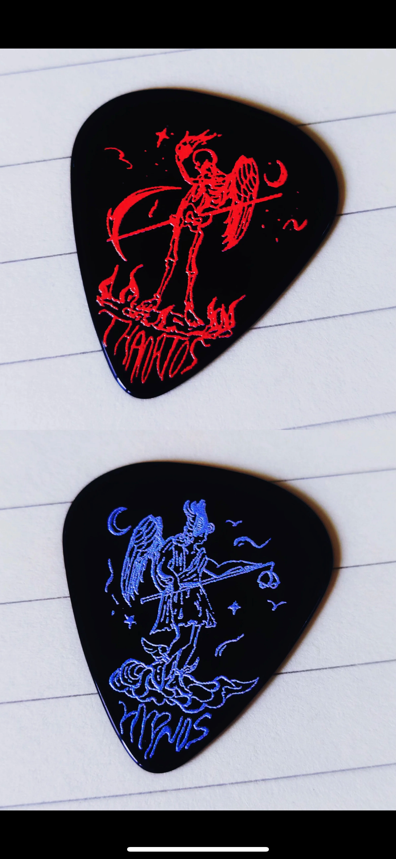 Hypnos （Obverse）& Thanatos（Reverse） Guitar Picks 【3x2.5cm】