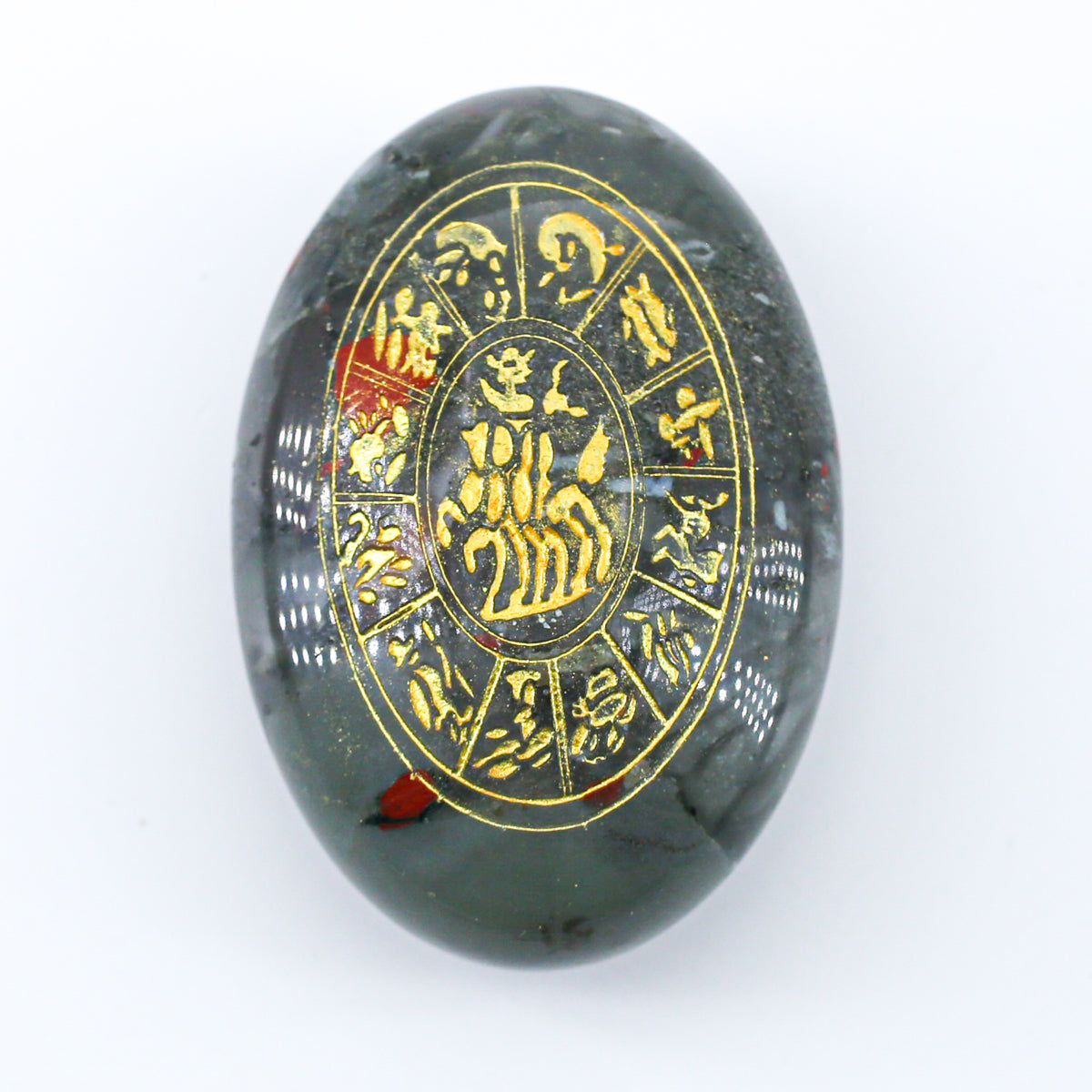 Helios, Zodiac Cycle Palm Stone（African Bloodstone） 6cm/4.5cm