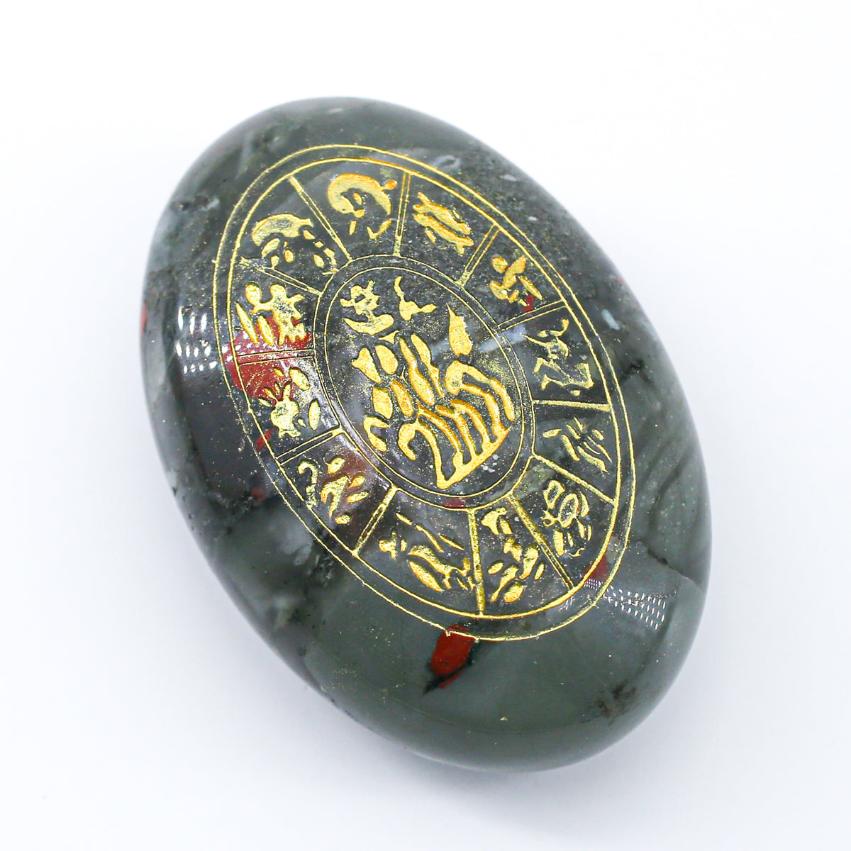 Helios, Zodiac Cycle Palm Stone（African Bloodstone） 6cm/4.5cm