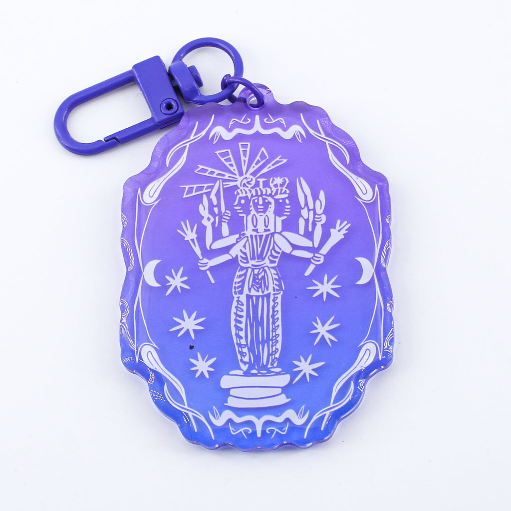Hecate Resin Stained Glass Acrylic Keychain Charm
