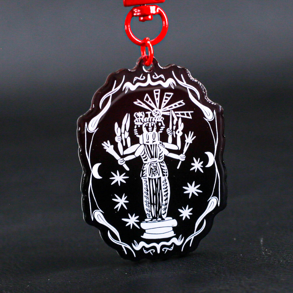 Hecate Resin Stained Glass Acrylic Keychain Charm