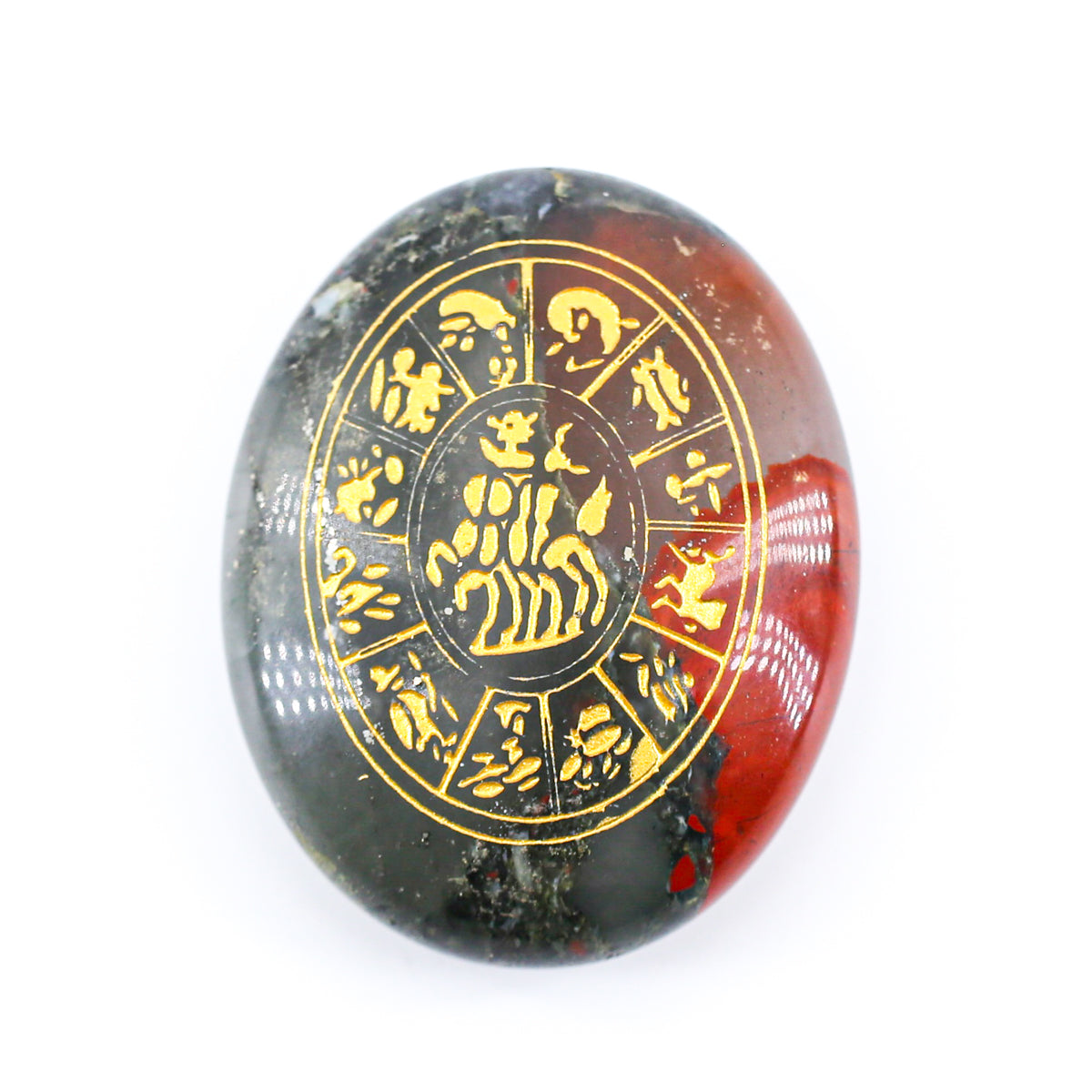 Helios, Zodiac Cycle Palm Stone（African Bloodstone） 6cm/4.5cm