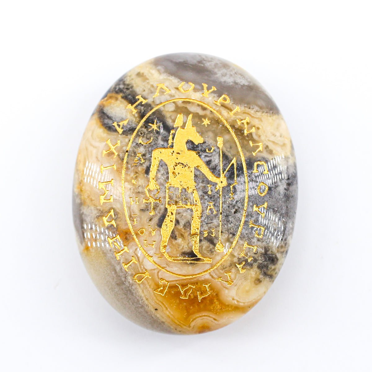 Anubis’s/ Seth's Sacred Palm Stone （crazy agate） 4.5cm