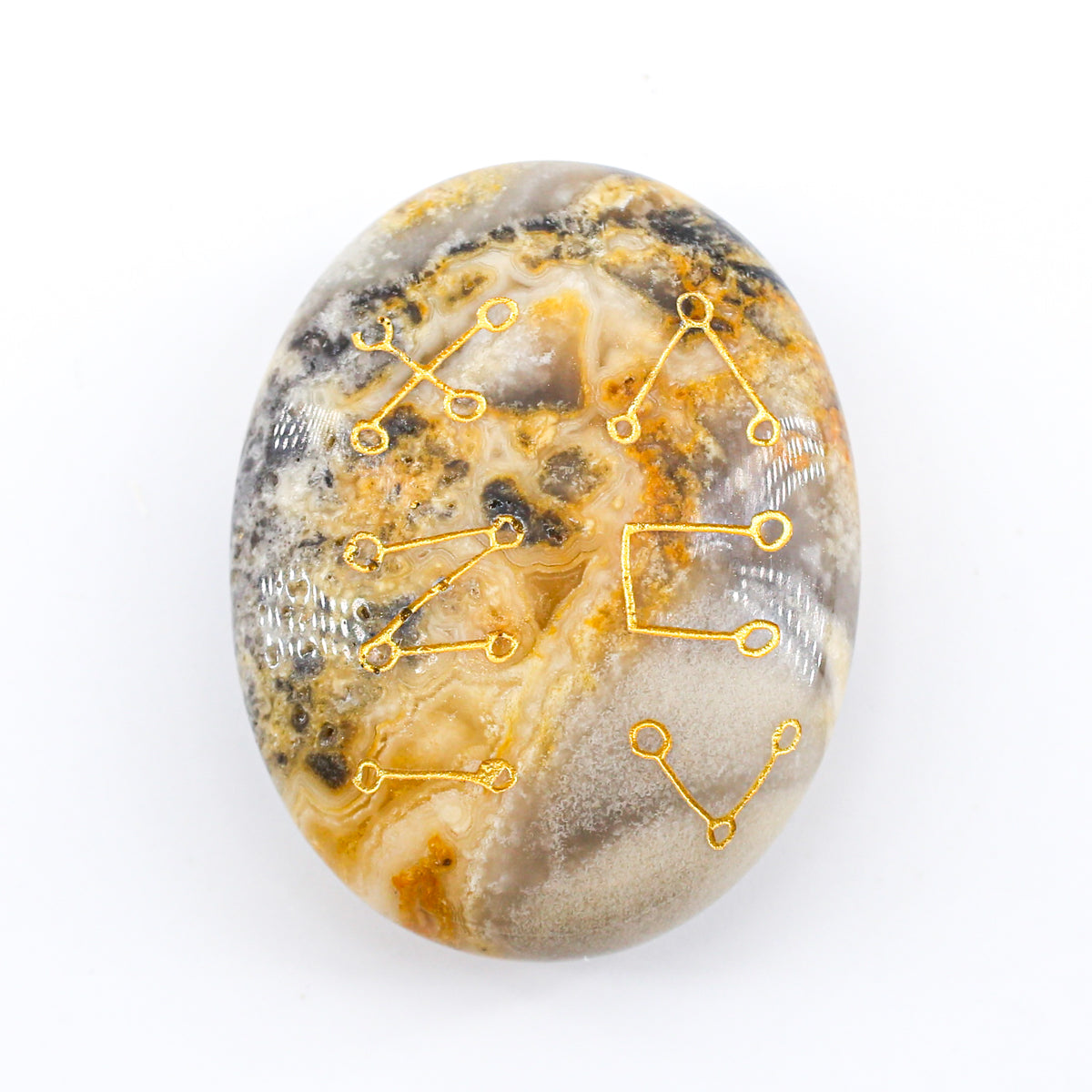 Anubis’s/ Seth's Sacred Palm Stone （crazy agate） 4.5cm