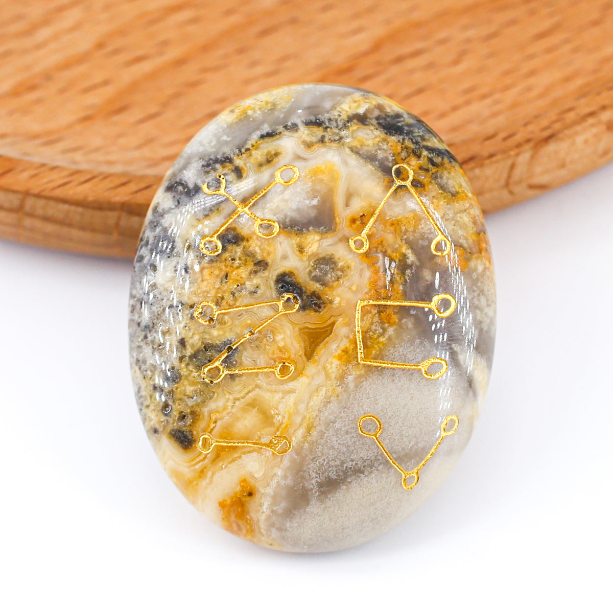 Anubis’s/ Seth's Sacred Palm Stone （crazy agate） 4.5cm