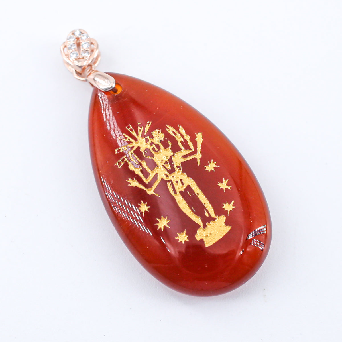 Hecate Teardrop Pendant(red jasper, amethyst, red carnelian)