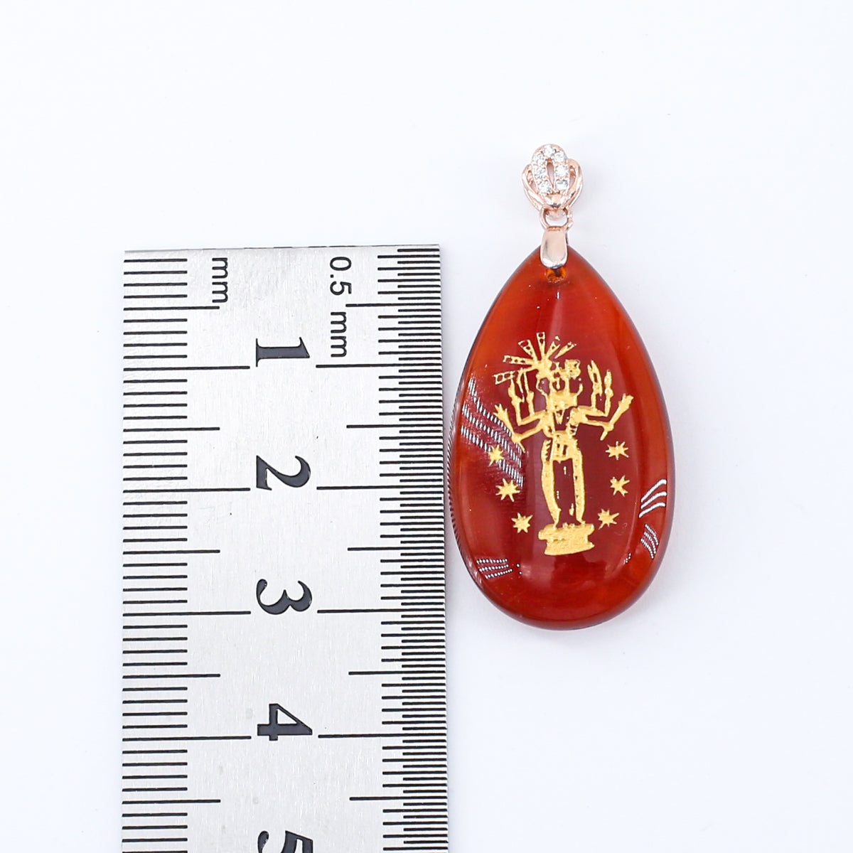 Hecate Teardrop Pendant(red jasper, amethyst, red carnelian)