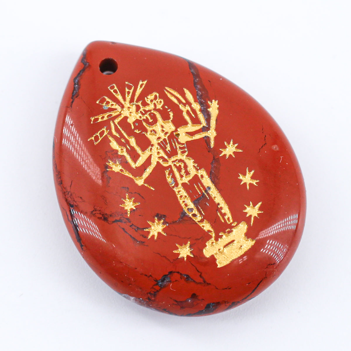 Hecate Teardrop Pendant(red jasper, amethyst, red carnelian)