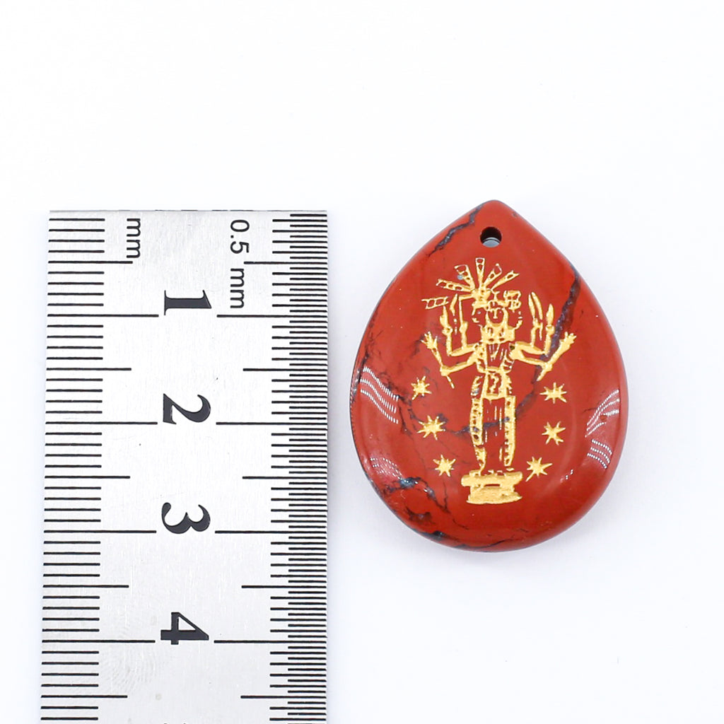 Hecate Teardrop Pendant(red jasper, amethyst, red carnelian)