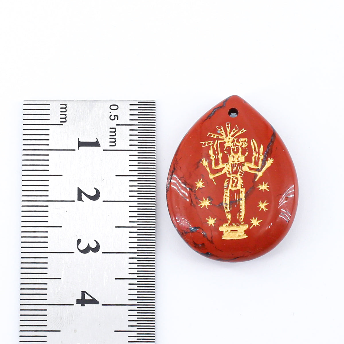Hecate Teardrop Pendant(red jasper, amethyst, red carnelian)
