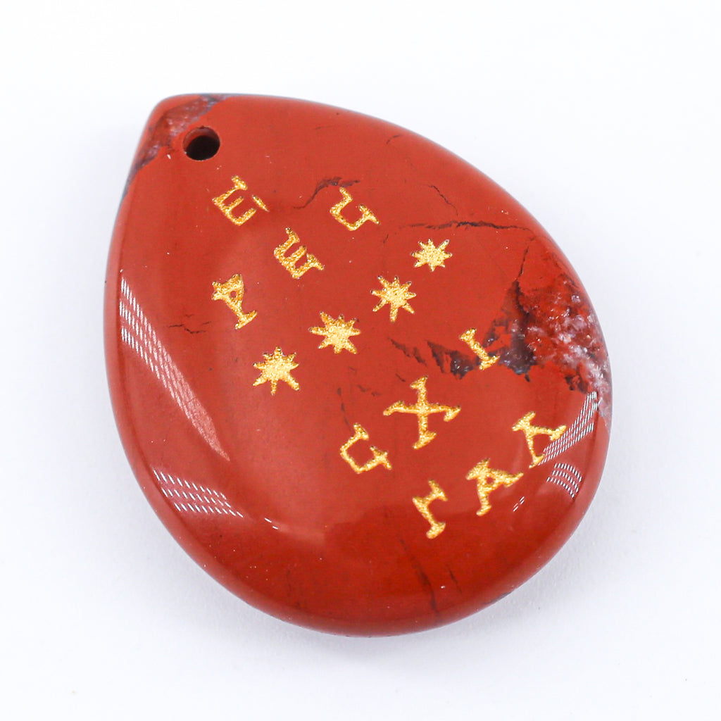 Hecate Teardrop Pendant(red jasper, amethyst, red carnelian)