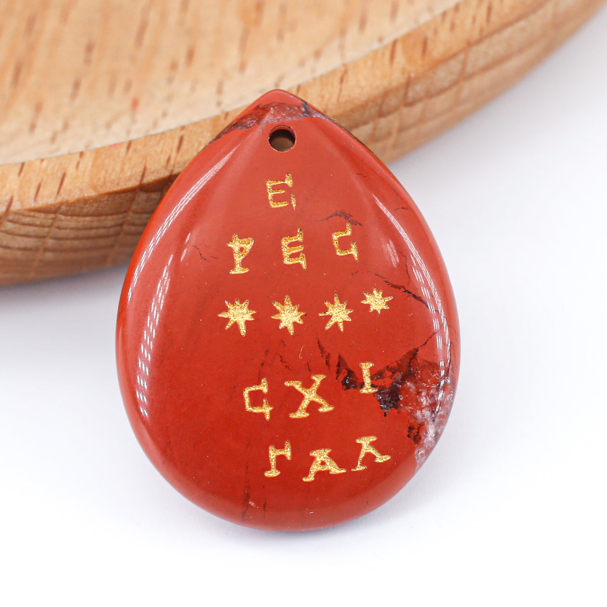 Hecate Teardrop Pendant(red jasper, amethyst, red carnelian)